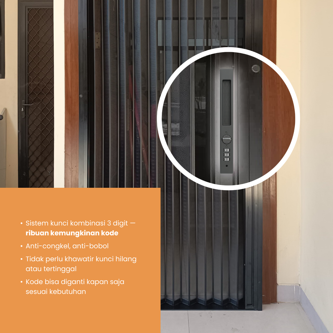 Code Lock Folding Security Door (Add On)