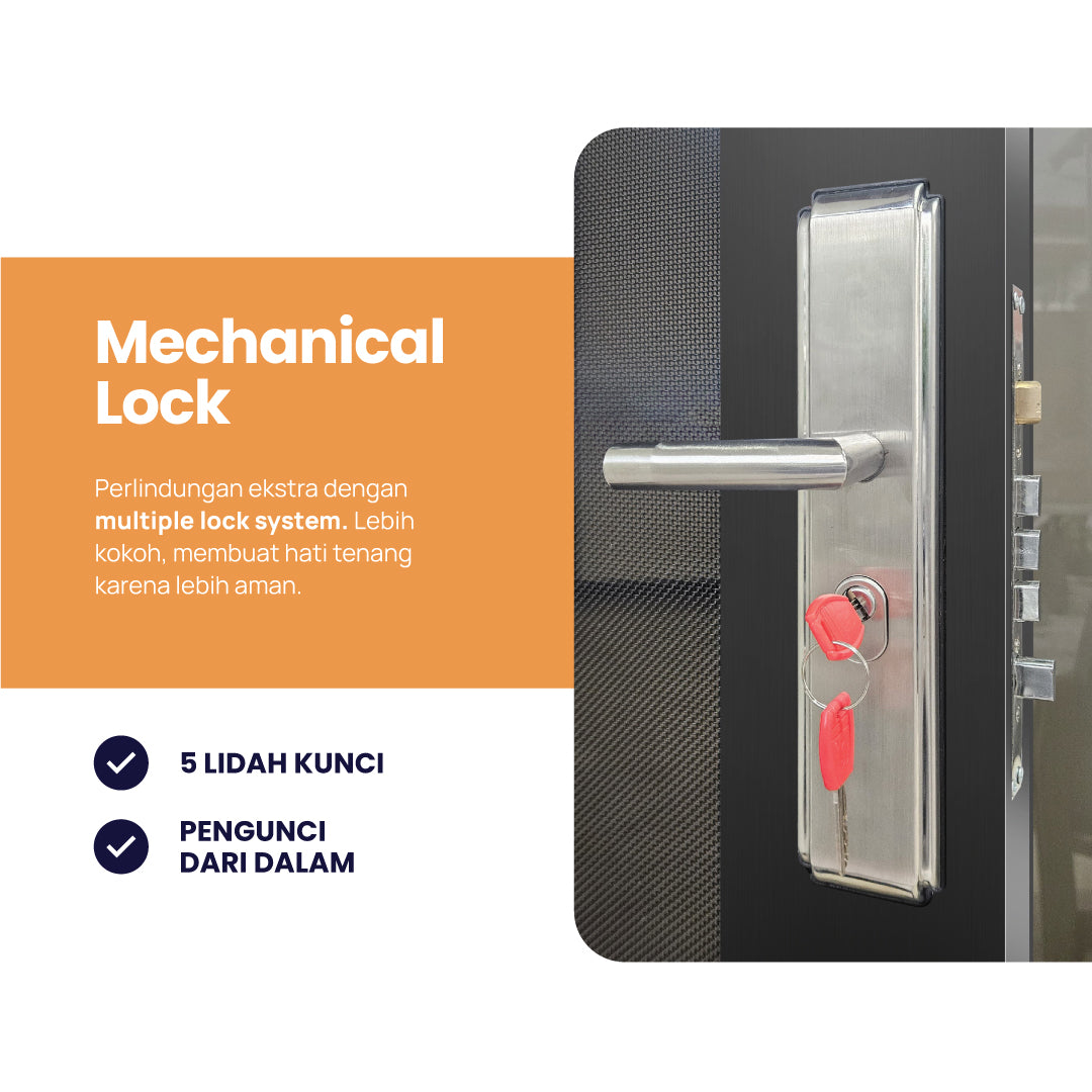 Handle Steel Security Door Pintu Kasa Baja (Add On)