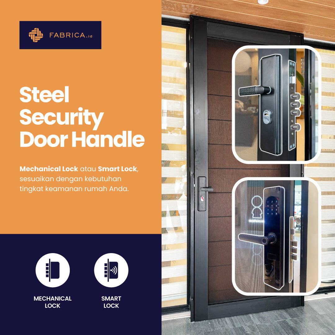 Handle Steel Security Door Pintu Kasa Baja (Add On)