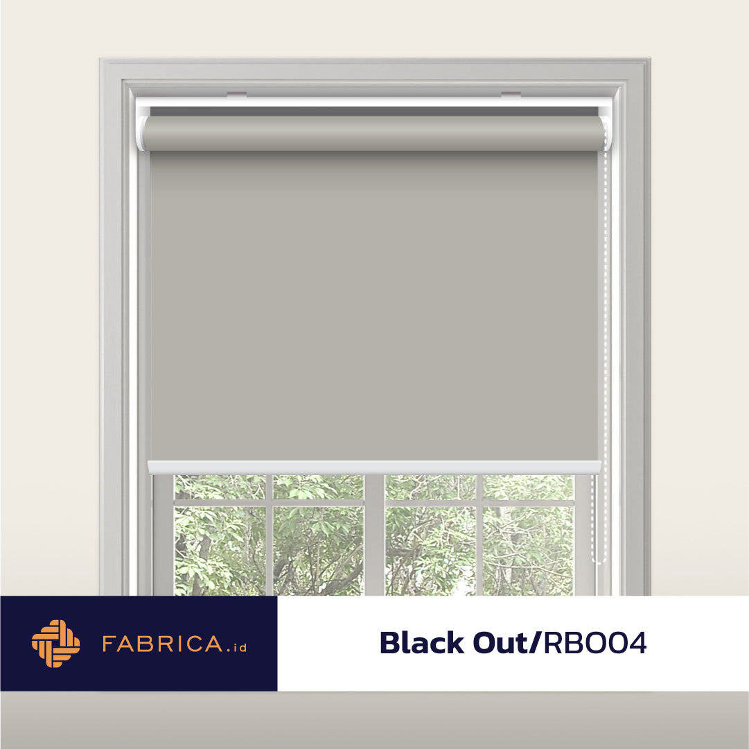 Roller Blinds Black Out RBO04 Cokelat Abu