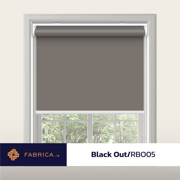 Roller blind blackout cokelat