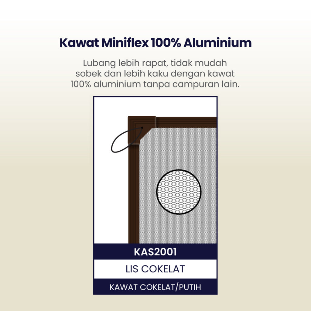 Kawat Nyamuk Magnet Miniflex KAS2001 Cokelat