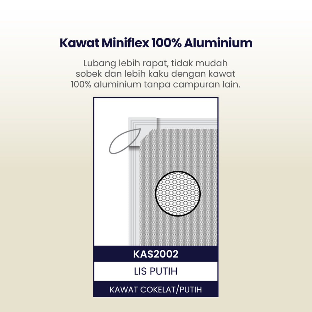 Kawat Nyamuk Magnet Miniflex KAS2002 Putih