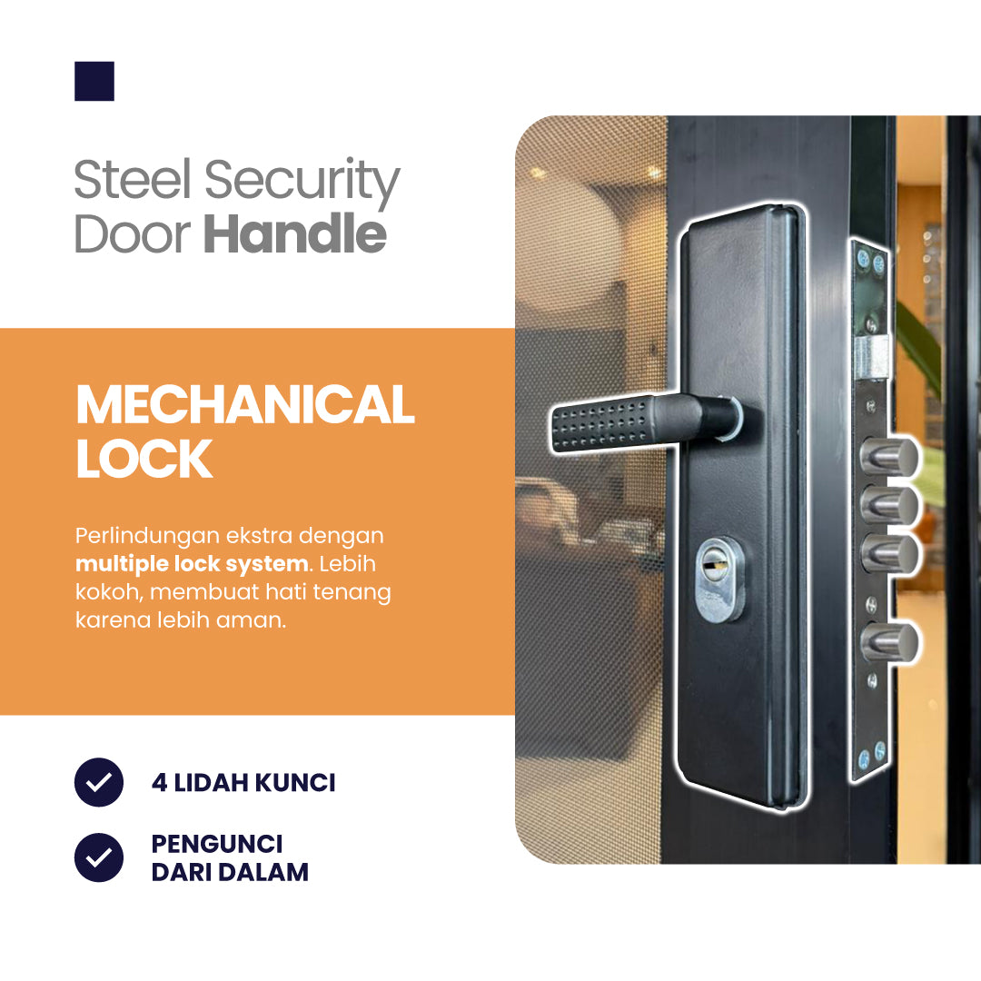 Handle Steel Security Door Pintu Kasa Baja (Add On)